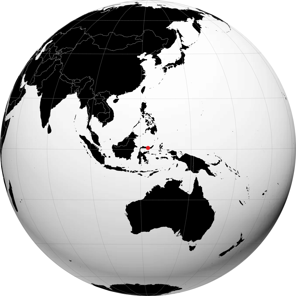 哥伦打洛 在地球仪上