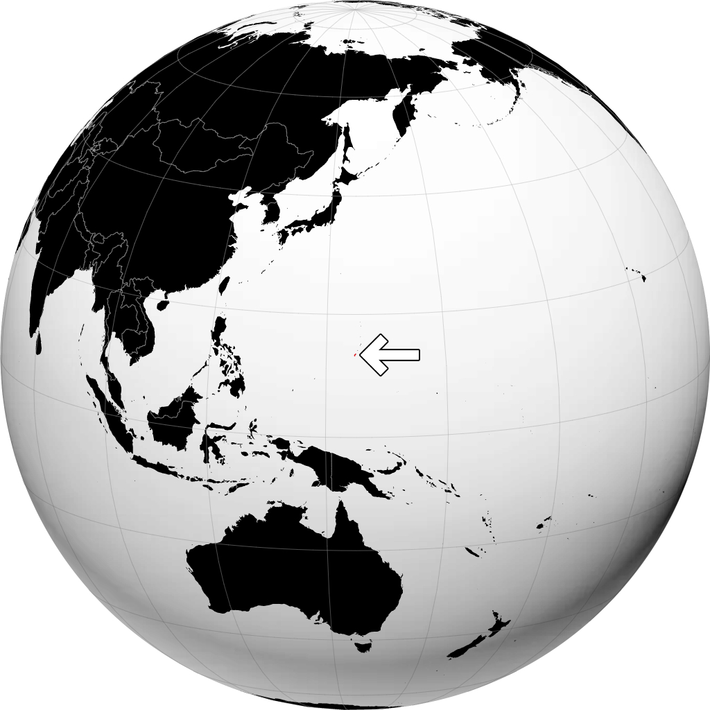 关岛 在地球仪上
