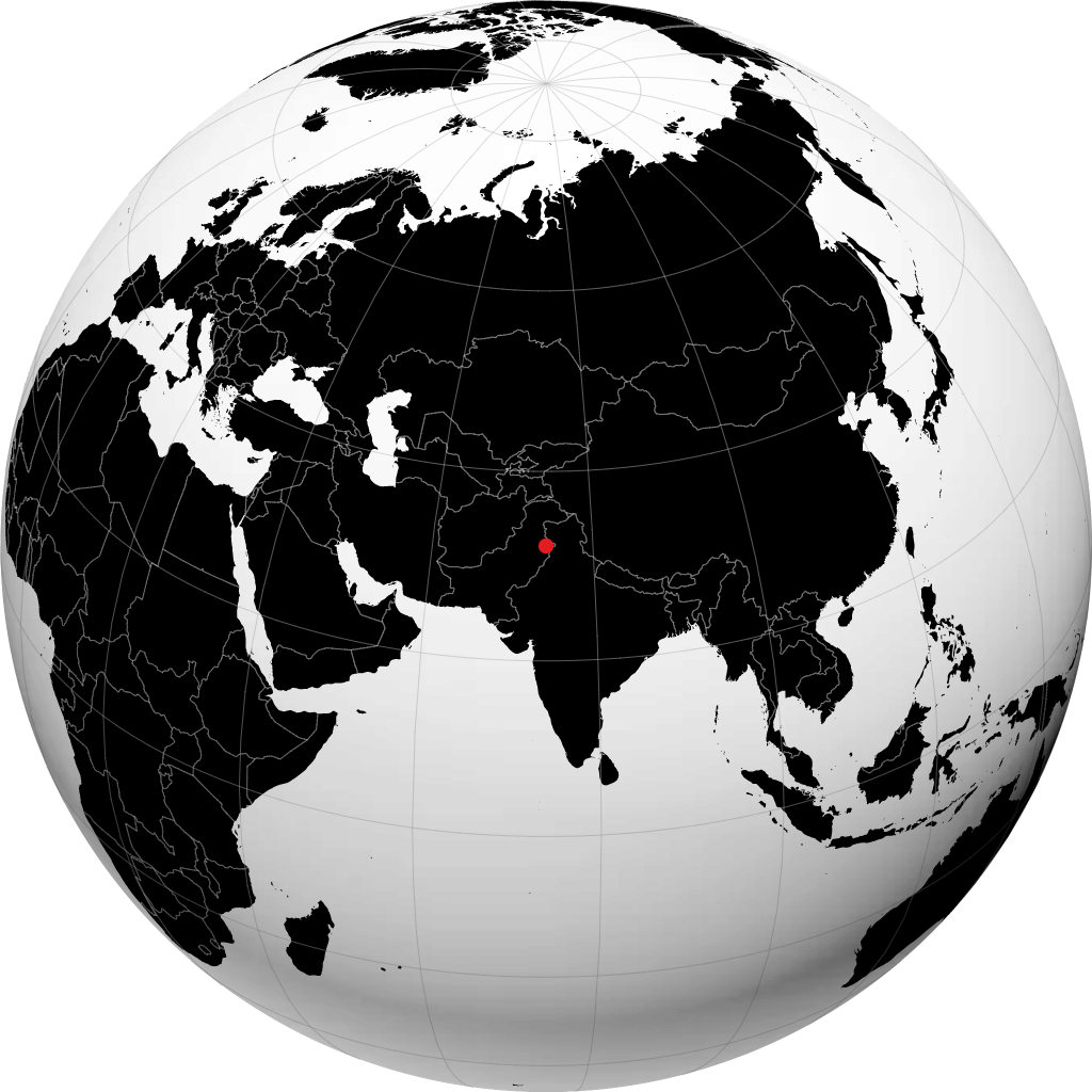 古杰兰瓦拉 在地球仪上