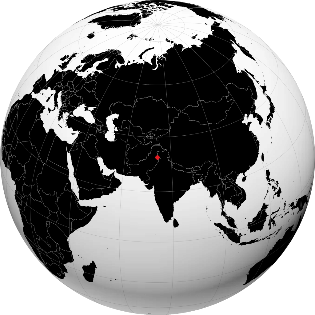 古杰拉特 在地球仪上
