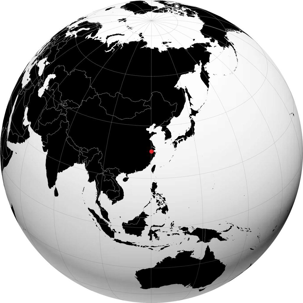 杭州 在地球仪上