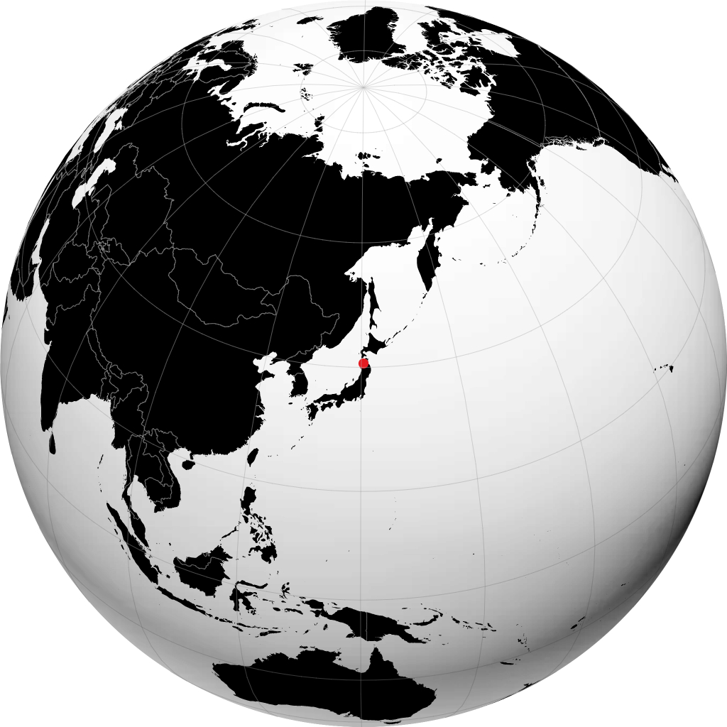 弘前市 在地球仪上