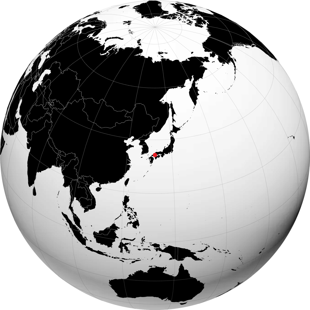 广岛 在地球仪上