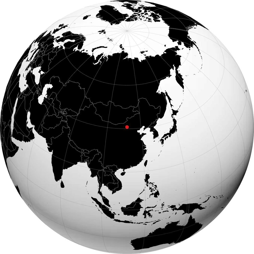 呼和浩特 在地球仪上