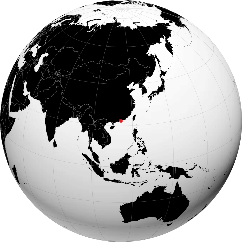 香港 在地球仪上
