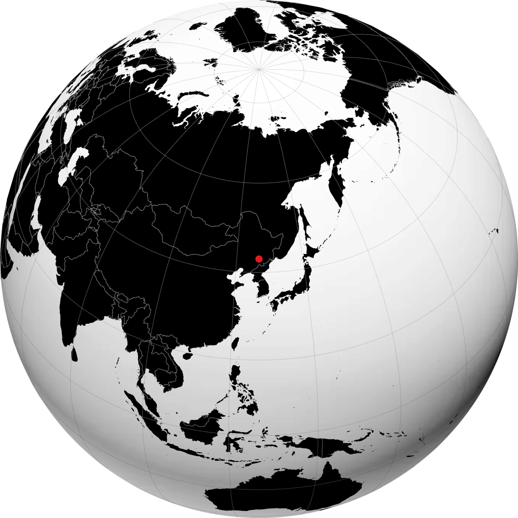 桦甸 在地球仪上