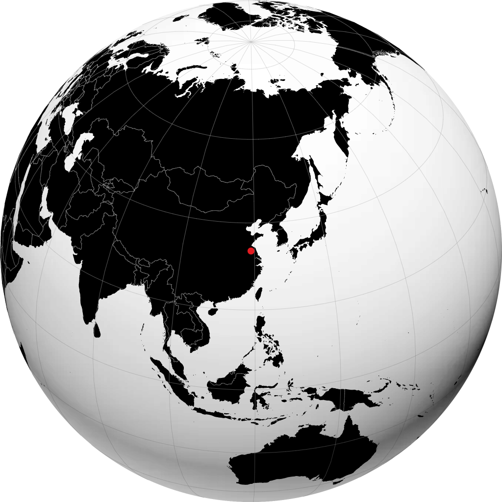 淮安市 在地球仪上