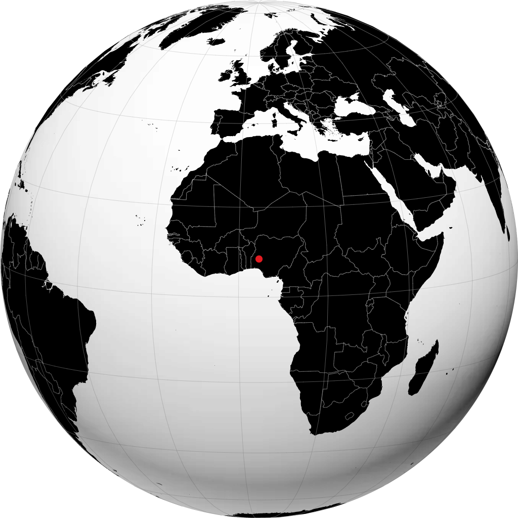 伊洛林 在地球仪上