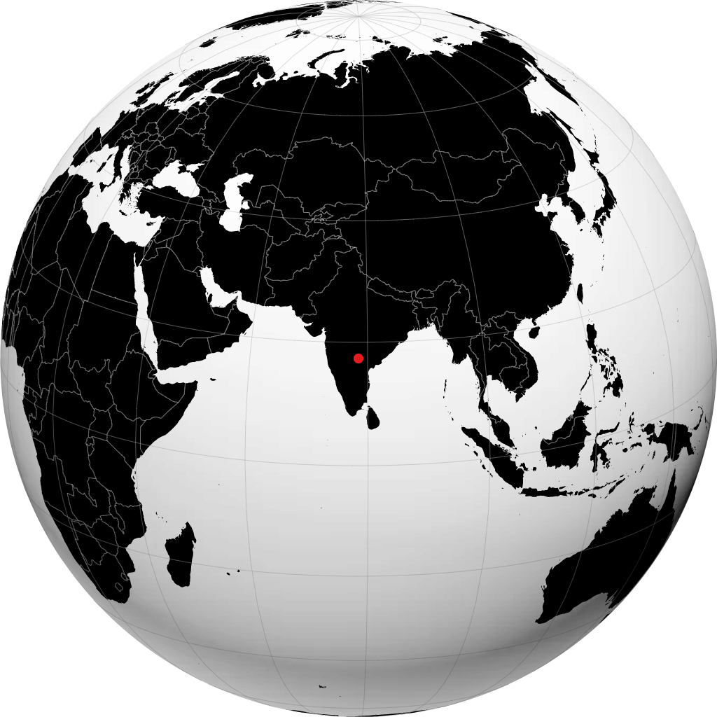 海得拉巴 在地球仪上