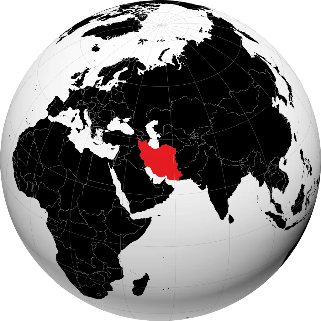 伊朗 在地球仪上