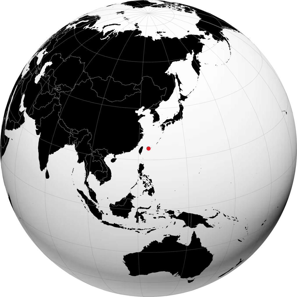 石垣市 在地球仪上