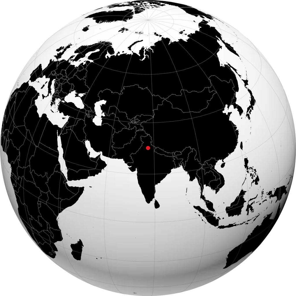 贾加德里 在地球仪上