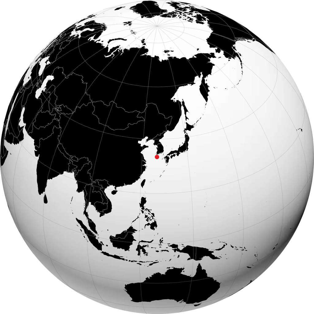 济州市 在地球仪上