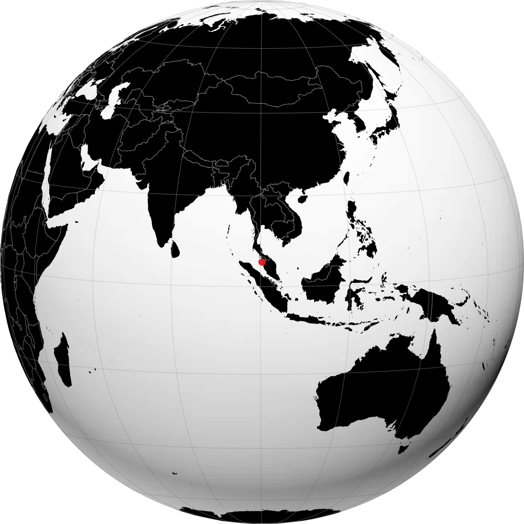 日落洞 在地球仪上