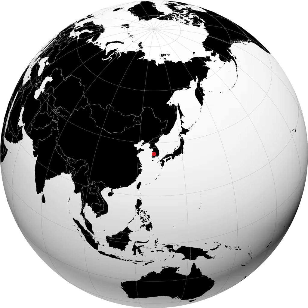 全州市 在地球仪上