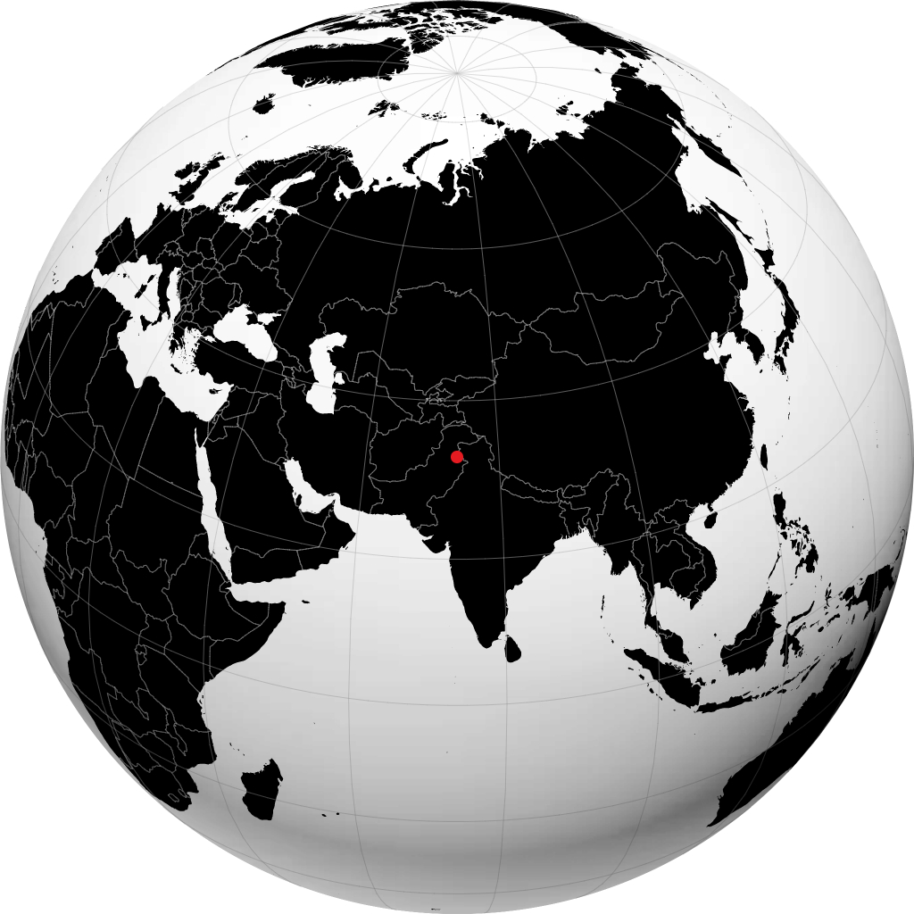 杰赫勒姆 在地球仪上