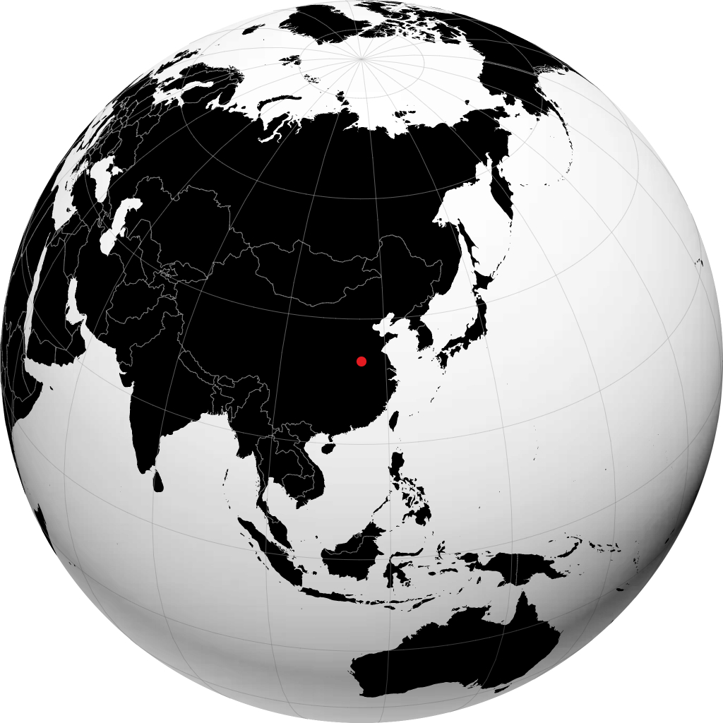 界首 在地球仪上