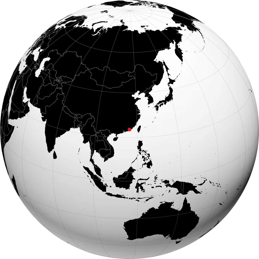 揭阳 在地球仪上