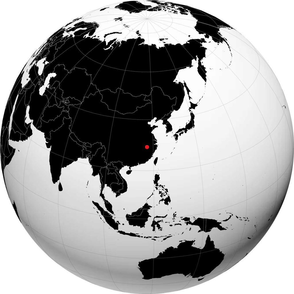 景德镇 在地球仪上