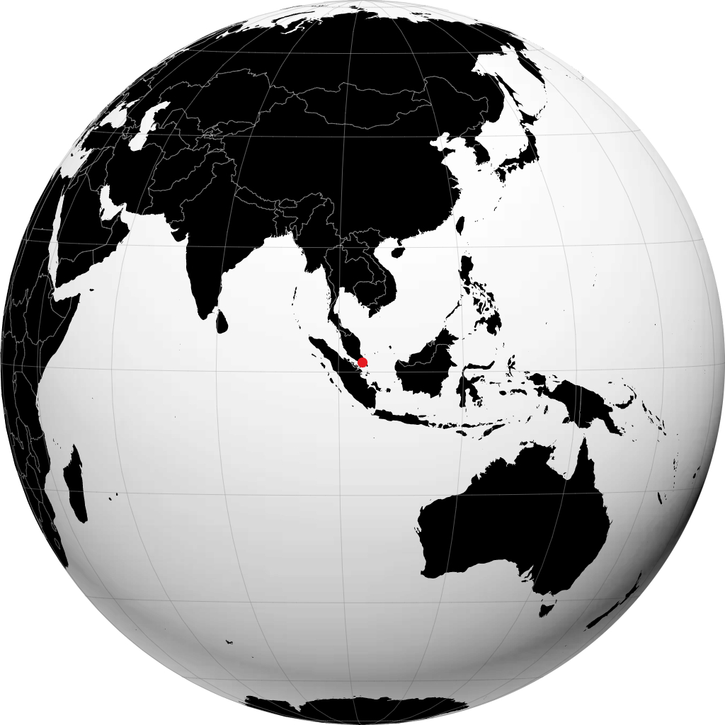 新山 在地球仪上