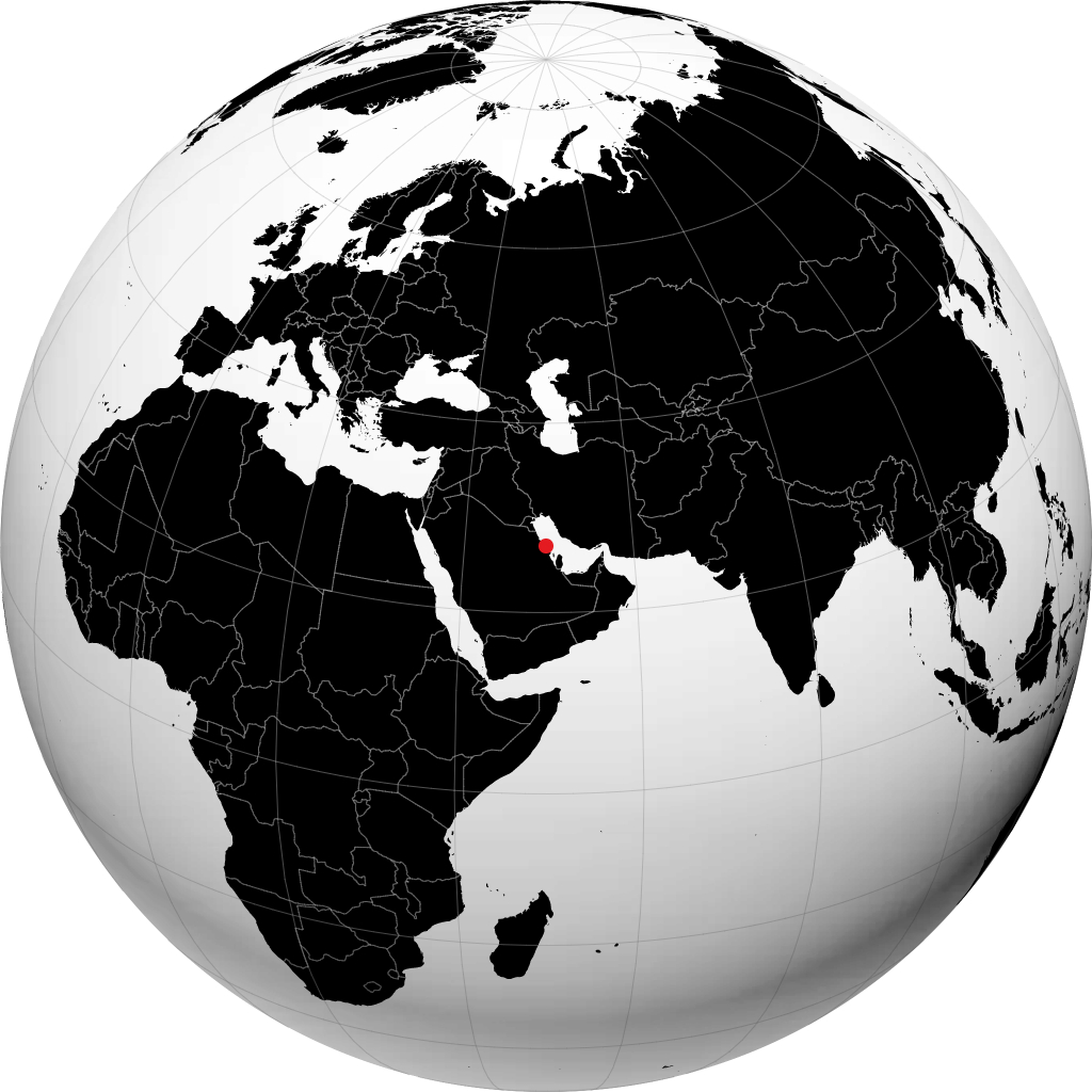 朱拜勒 在地球仪上
