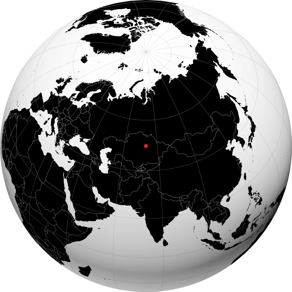 卡拉干达 在地球仪上