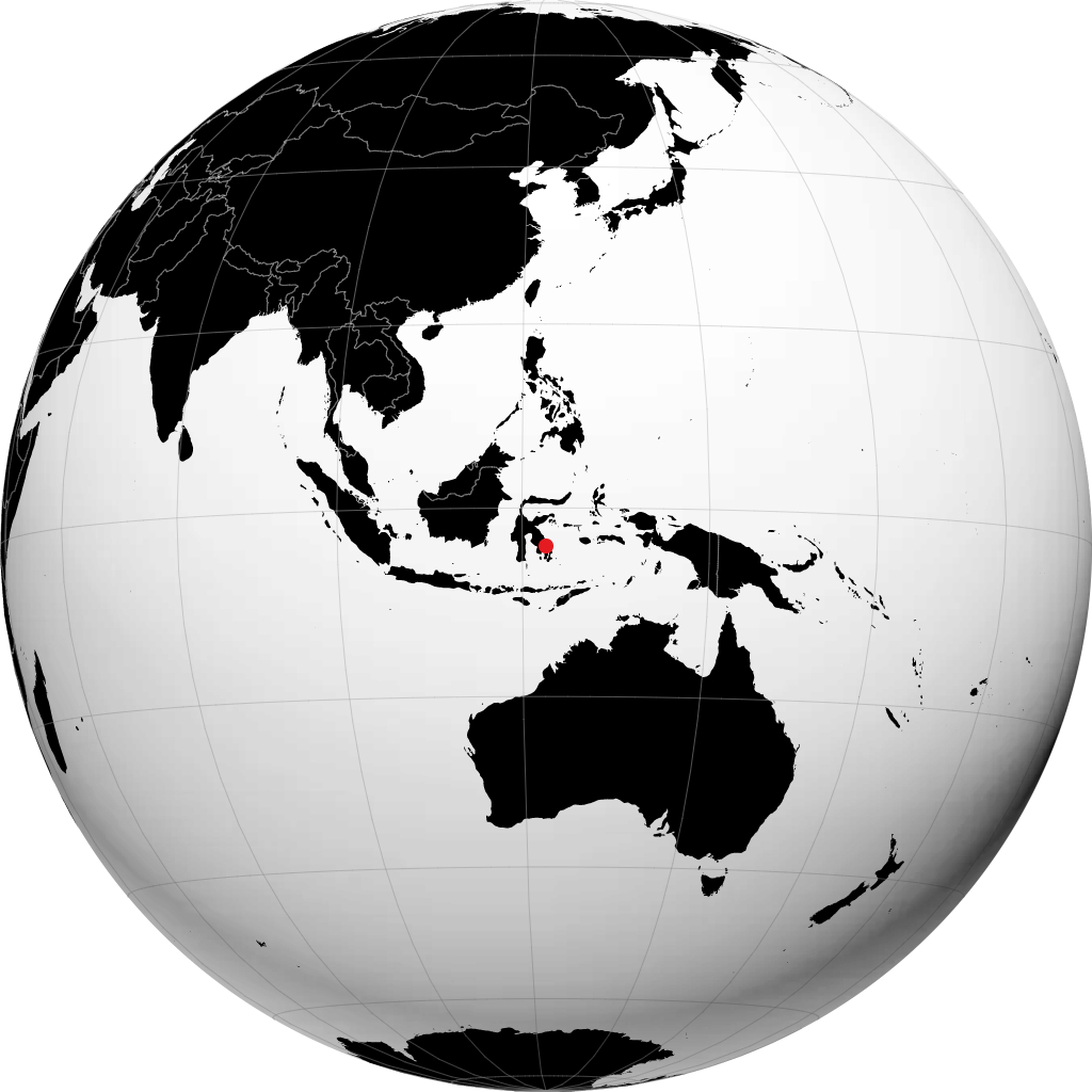 肯达里 在地球仪上