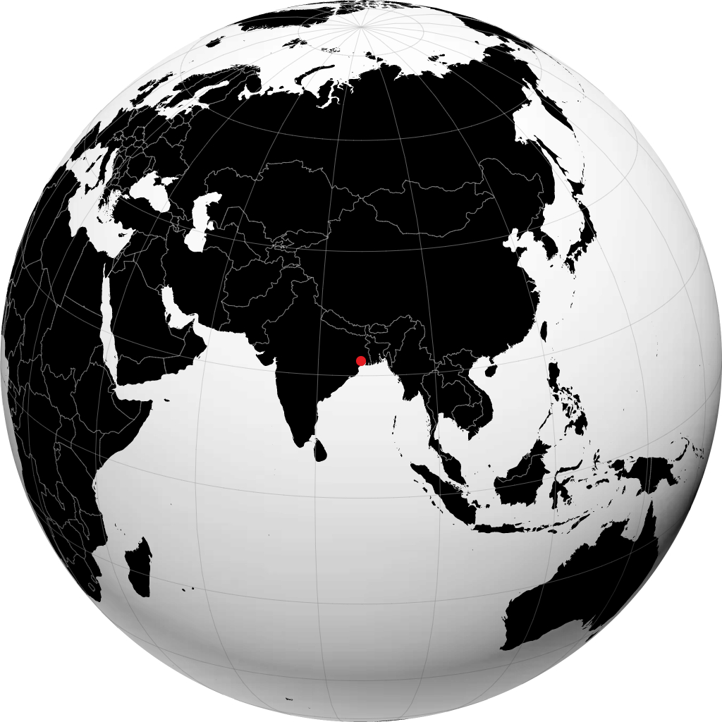 卡拉格普尔 在地球仪上