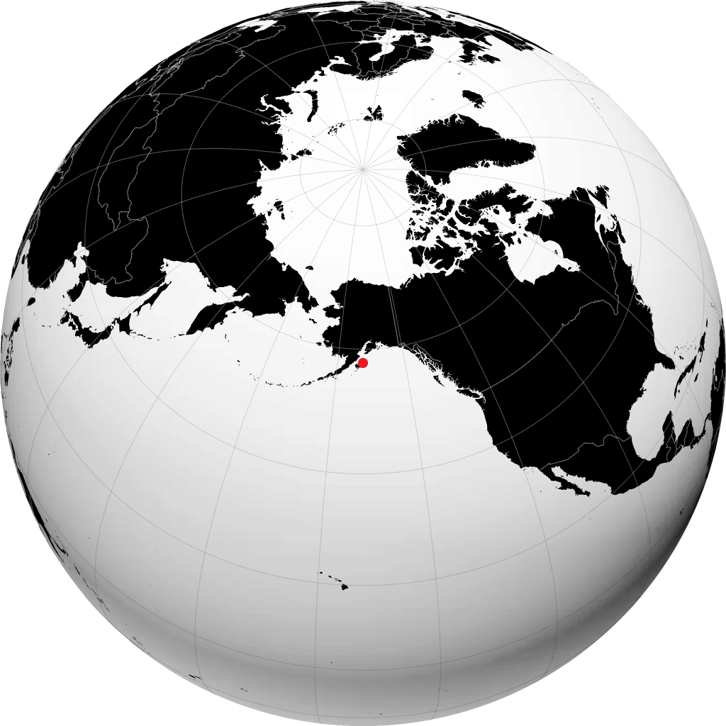 科迪亚克 在地球仪上