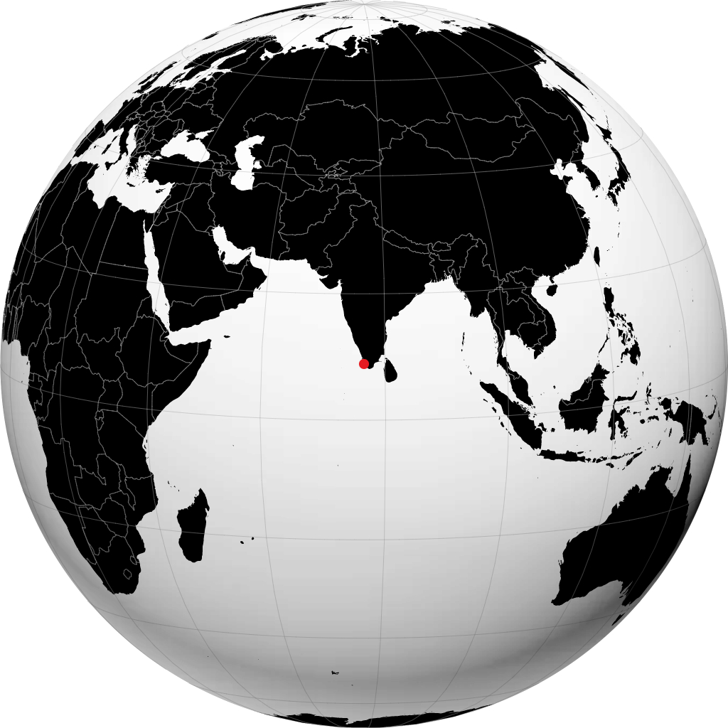 科拉姆 在地球仪上