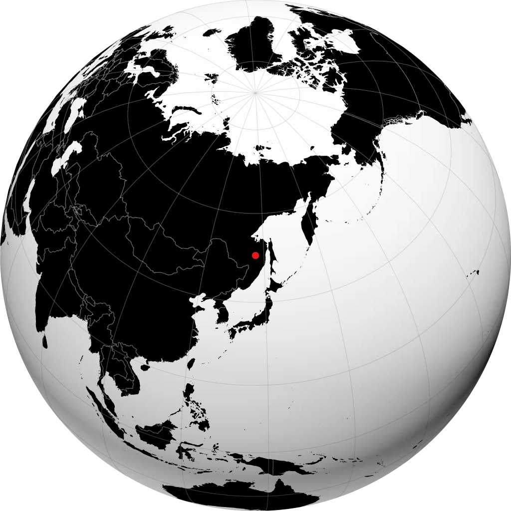 阿穆尔河畔共青城 在地球仪上