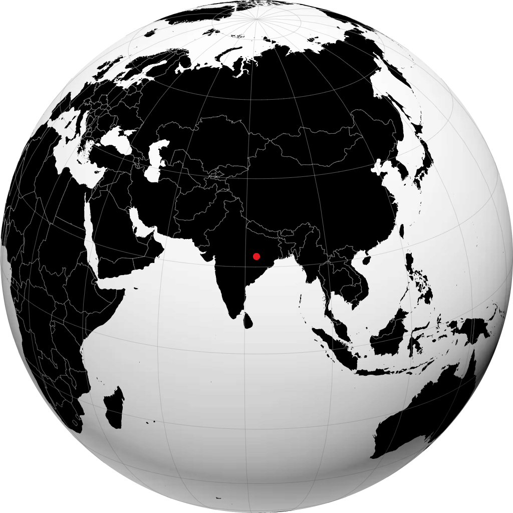 科尔巴 在地球仪上