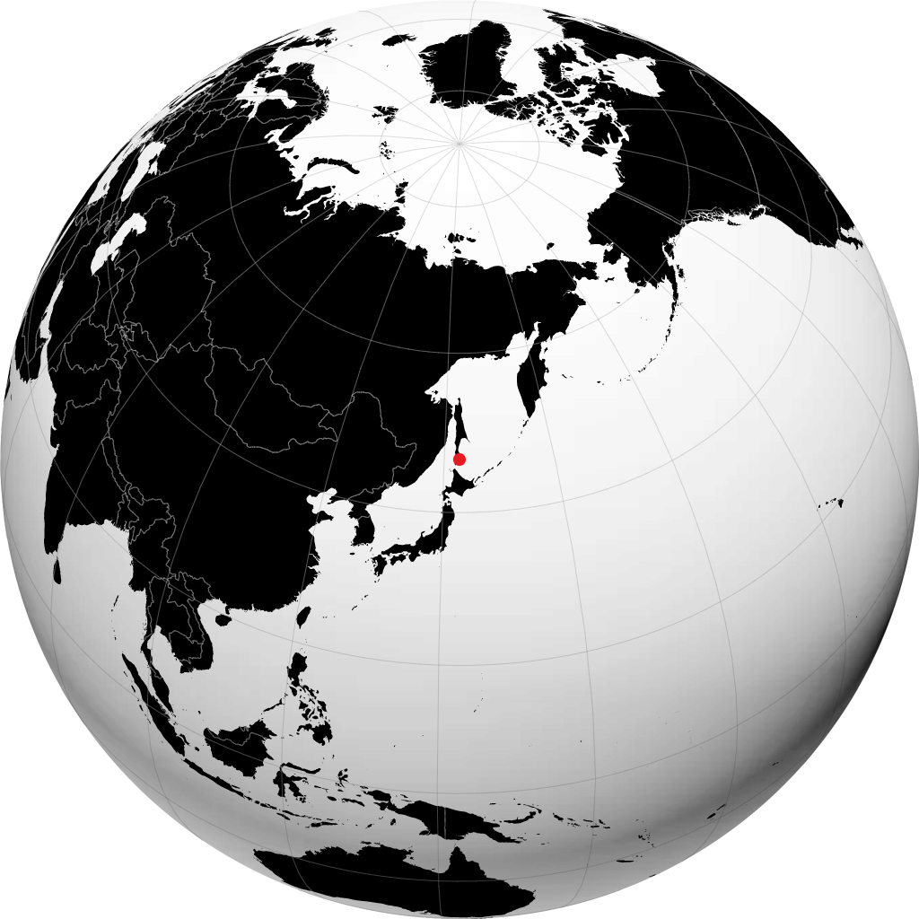 科尔萨科夫 在地球仪上