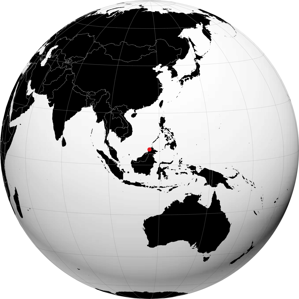 哥打京那巴鲁 在地球仪上