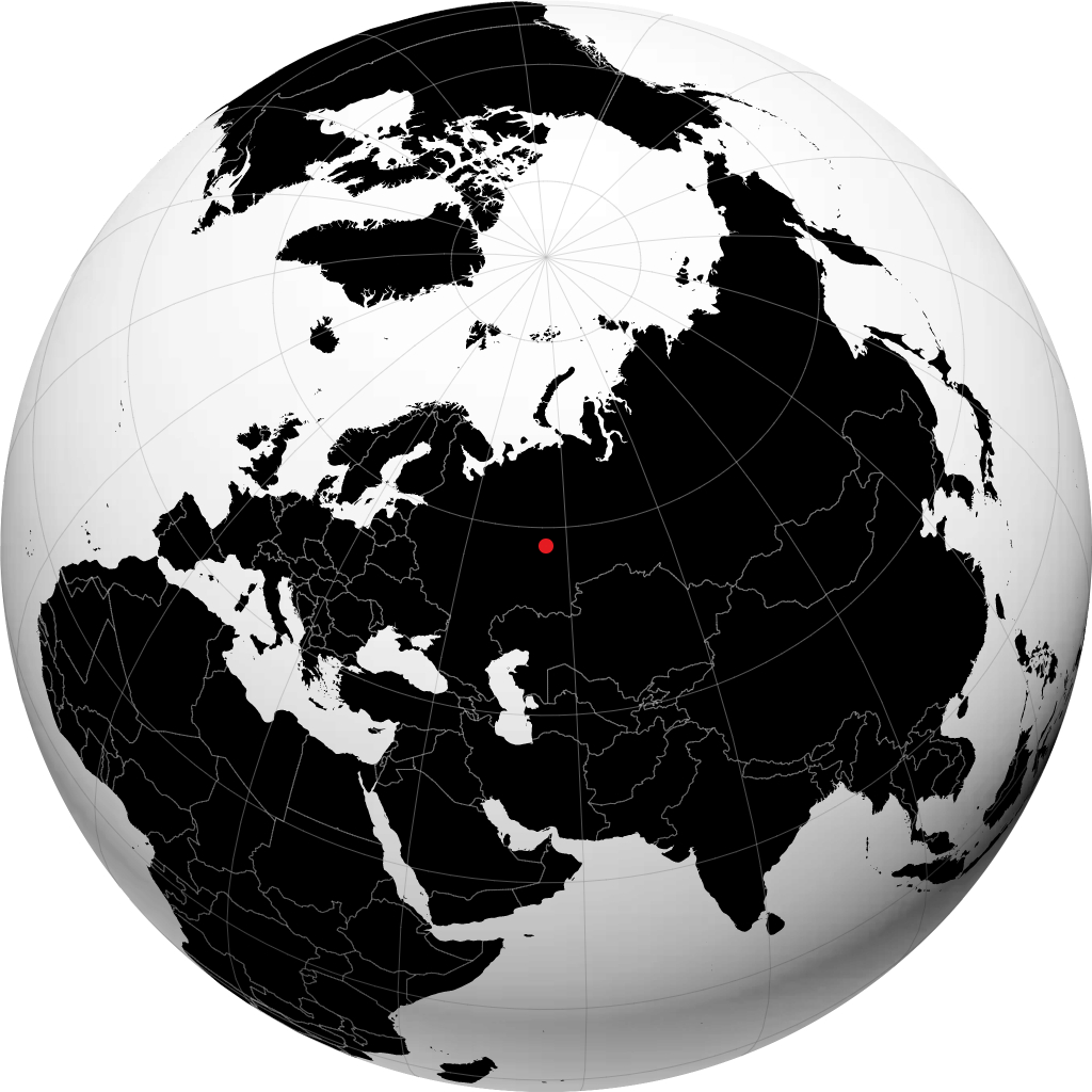 克拉斯诺卡姆斯克 在地球仪上