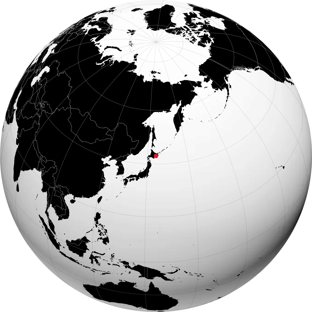 钏路市 在地球仪上
