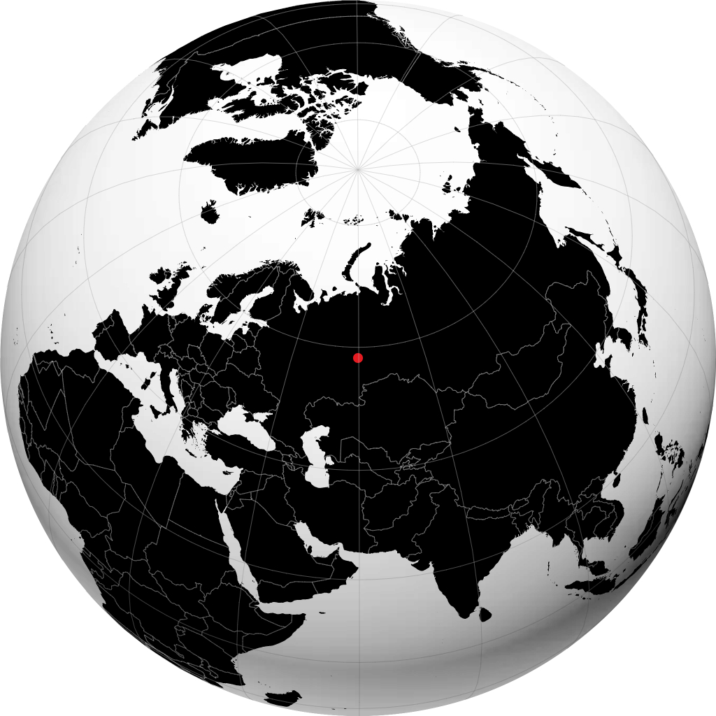库什瓦 在地球仪上