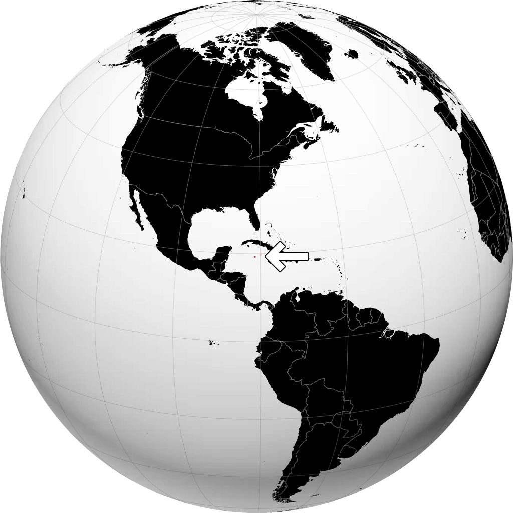 开曼群岛 在地球仪上