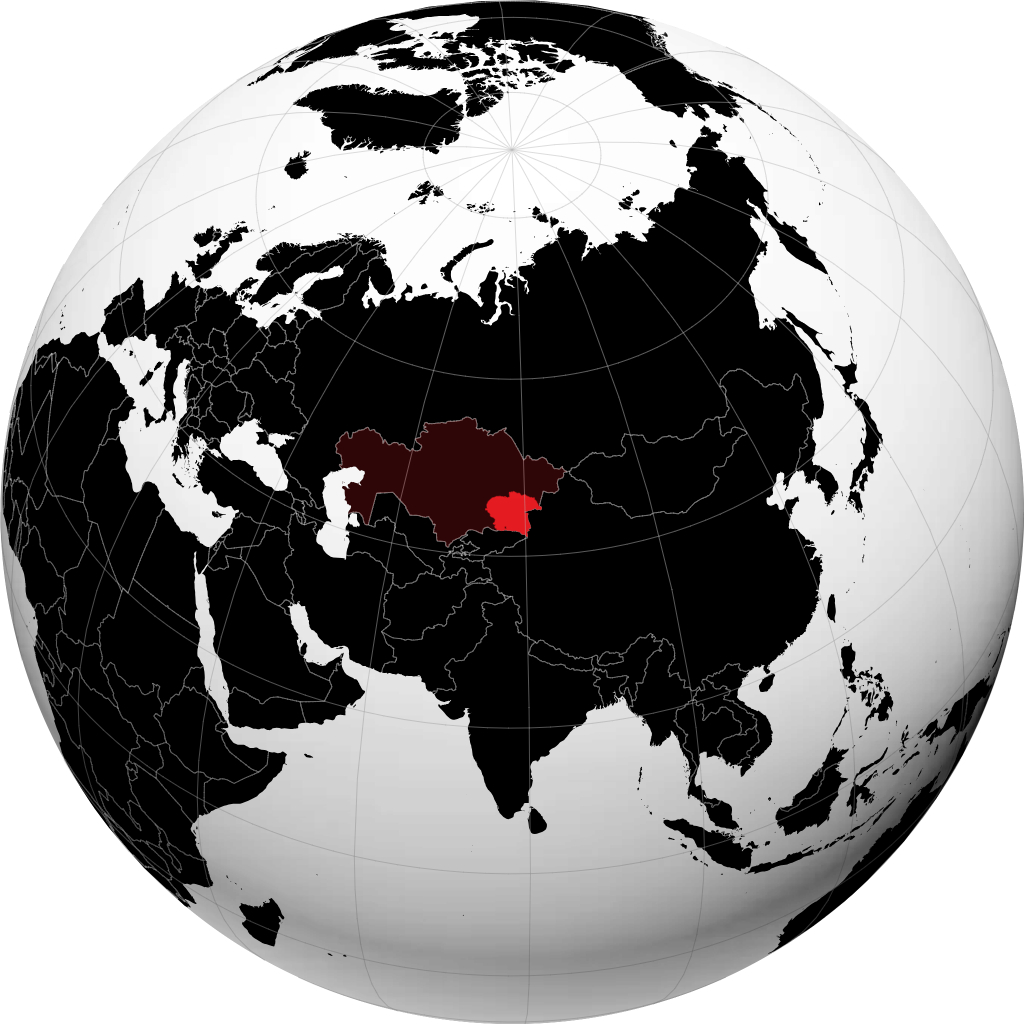 阿拉木图州 在地球仪上