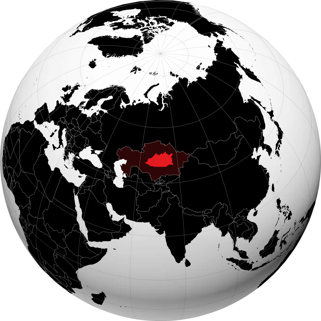 卡拉干达州 在地球仪上
