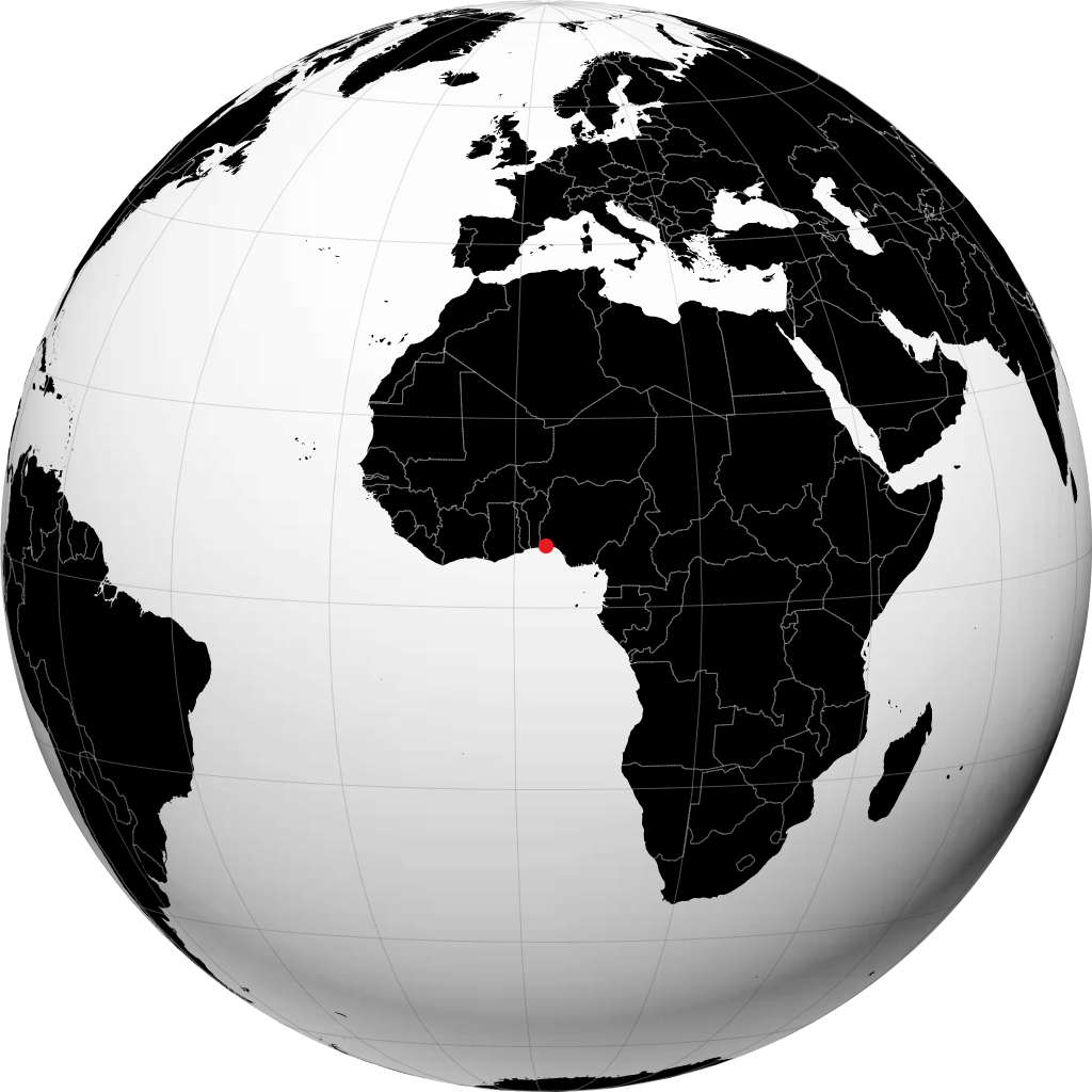 拉各斯 在地球仪上