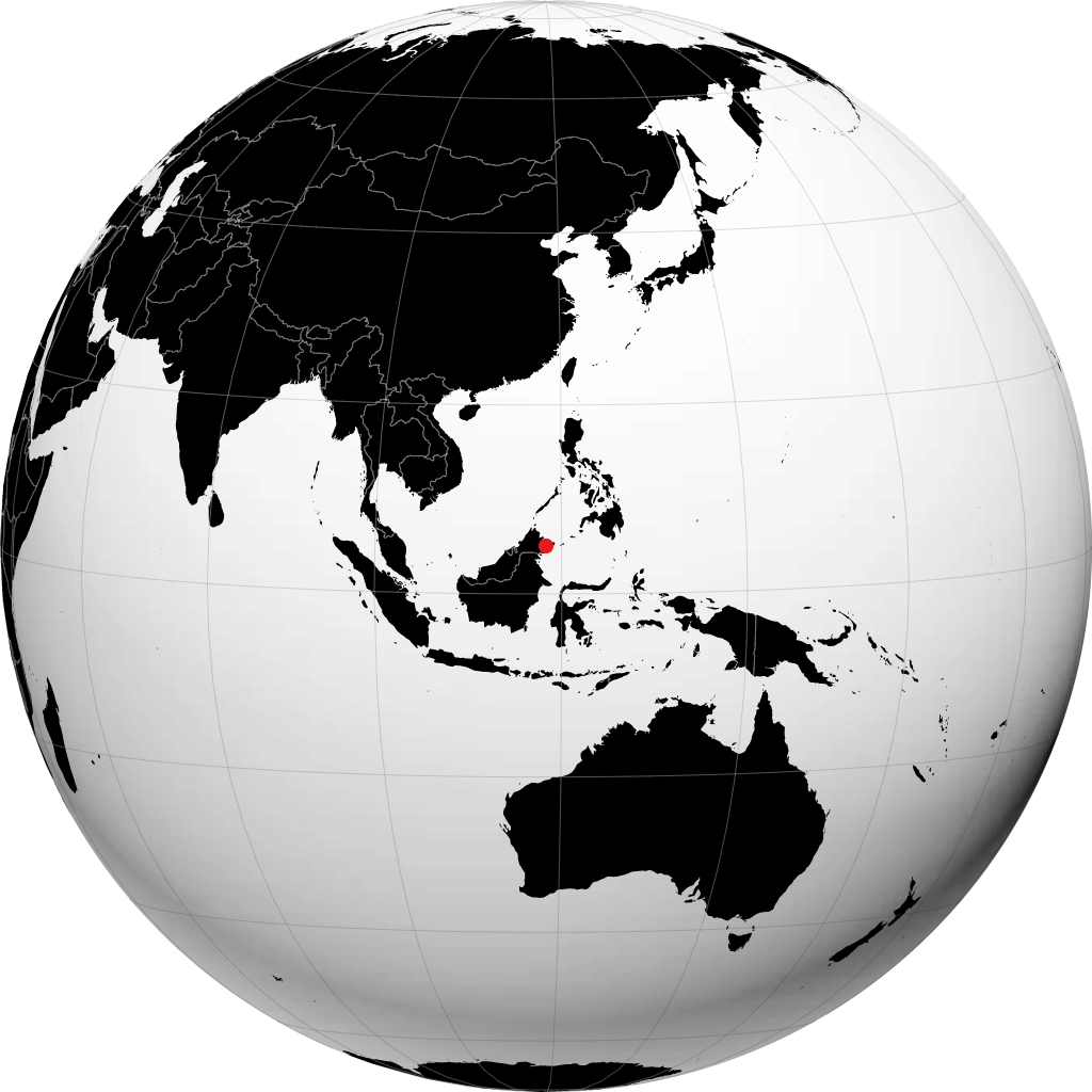 拿笃 在地球仪上