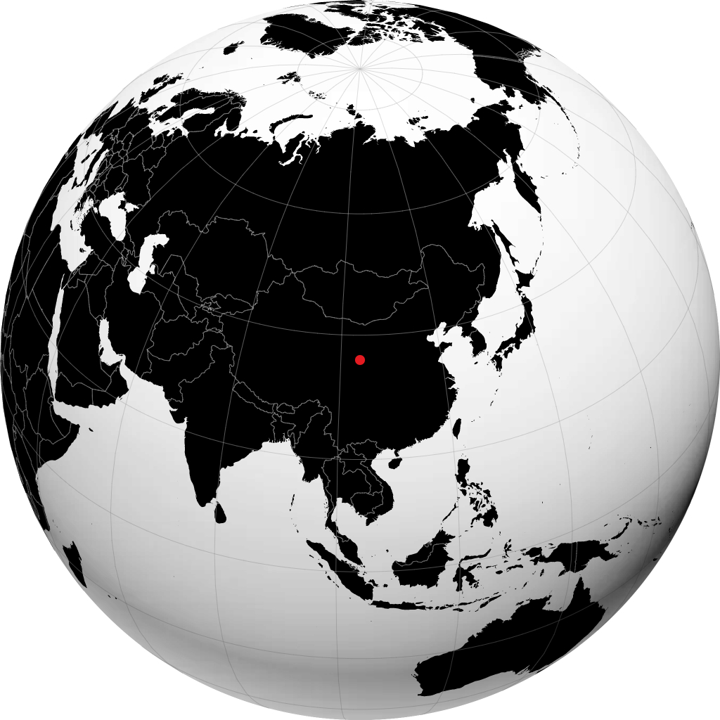 兰州 在地球仪上