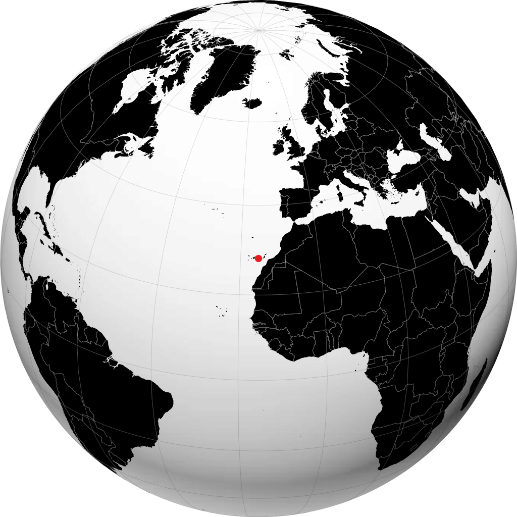 拉斯帕尔马斯 在地球仪上