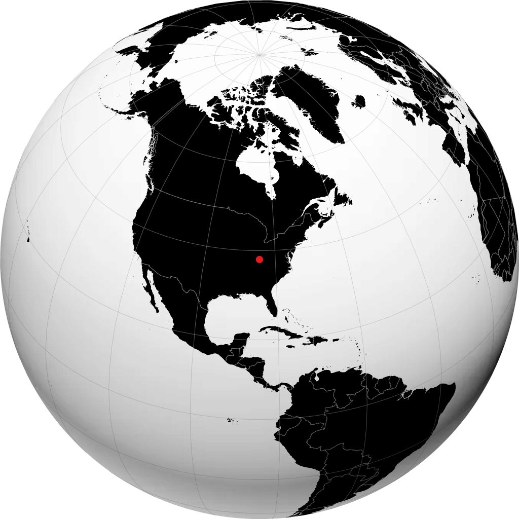 列克星敦 在地球仪上