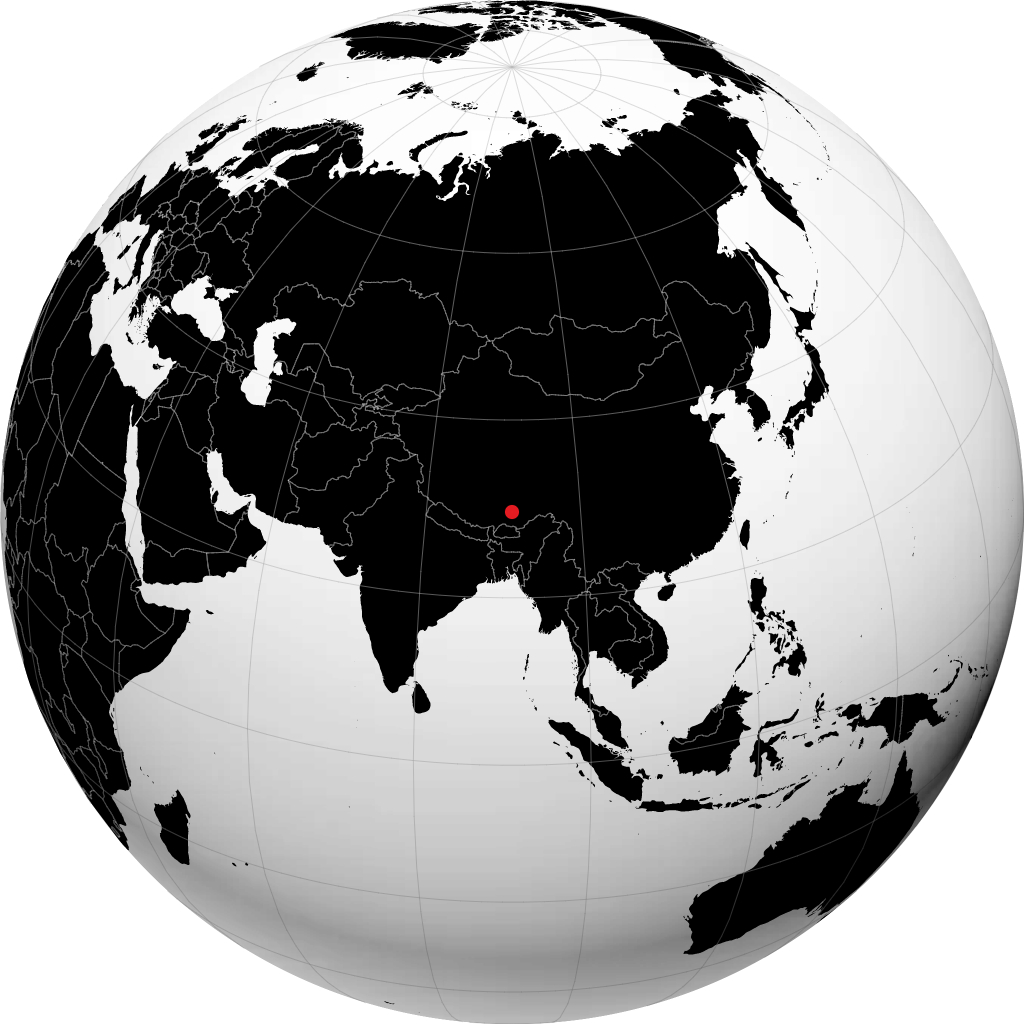 拉萨 在地球仪上