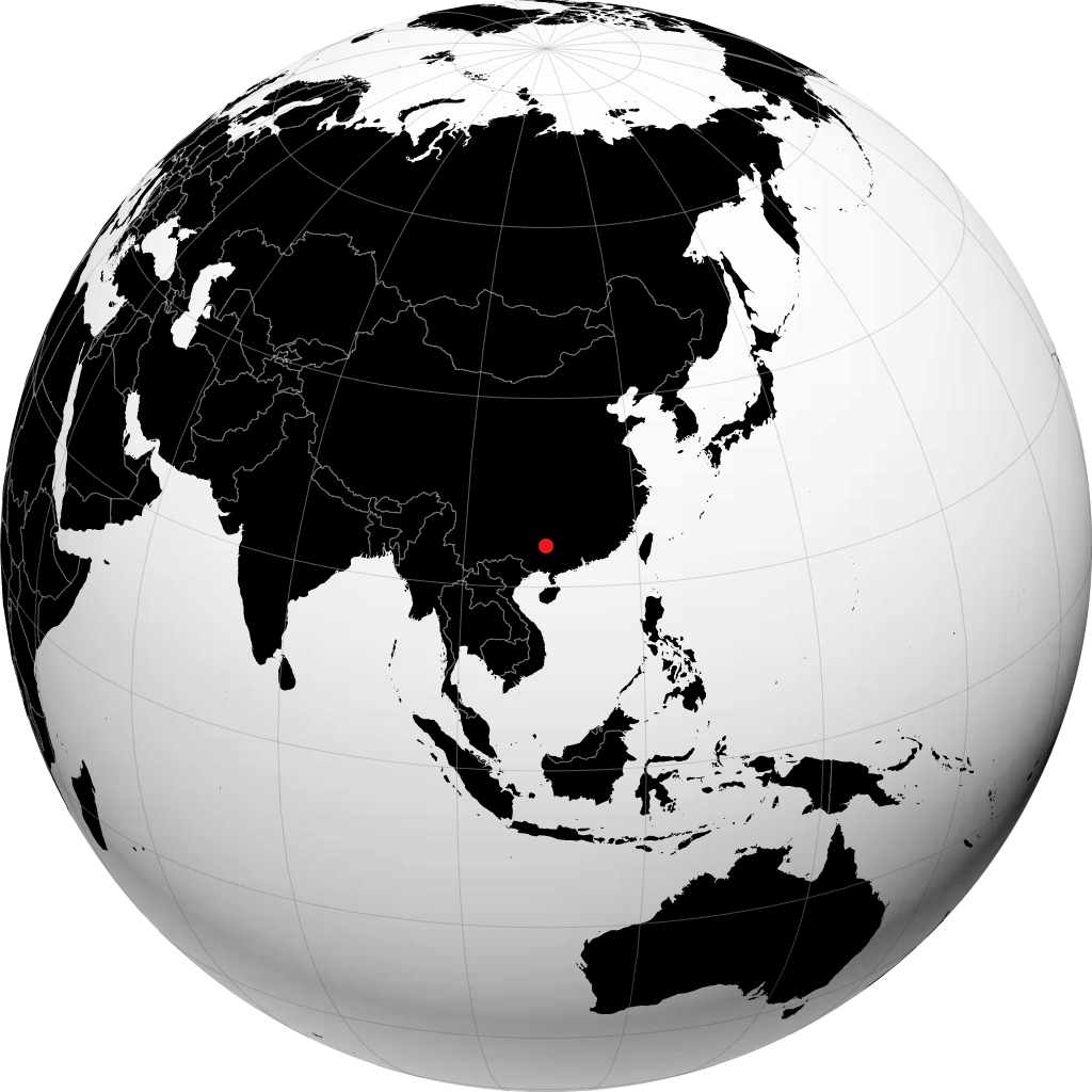 柳州 在地球仪上