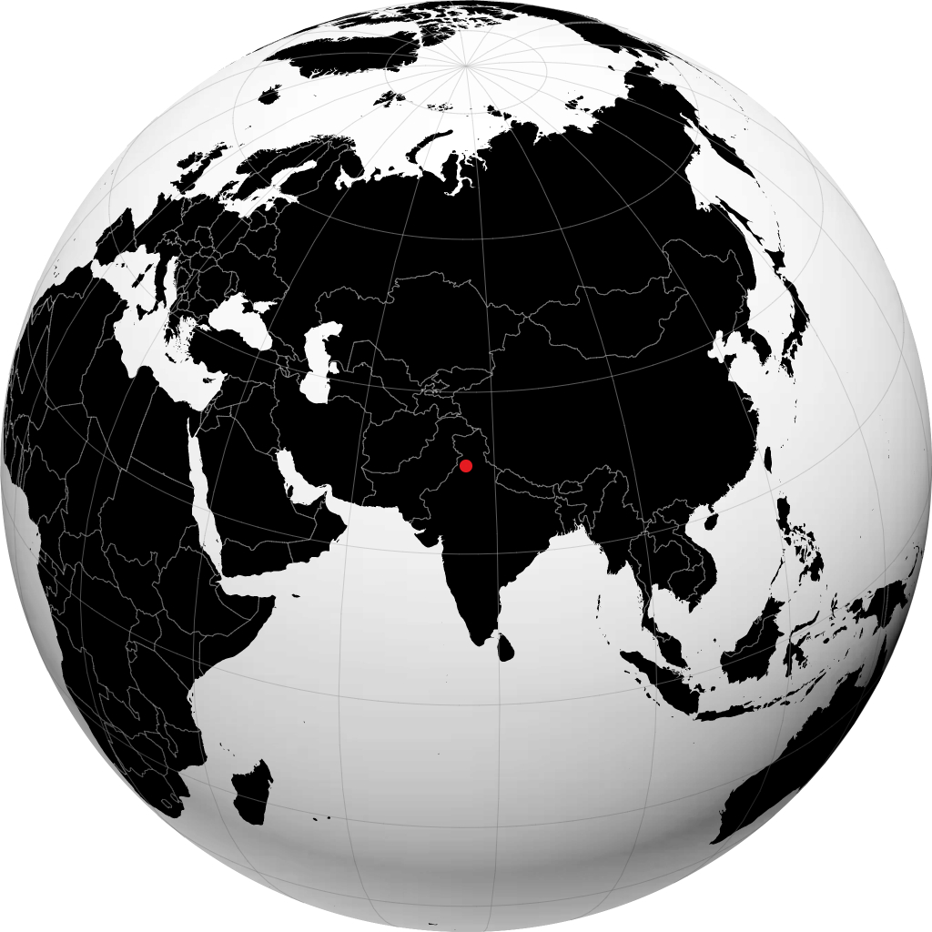 卢迪亚纳 在地球仪上