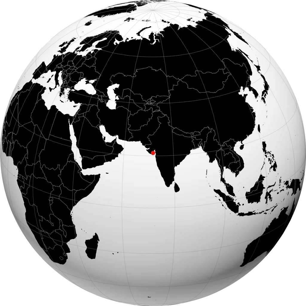 马胡瓦 在地球仪上