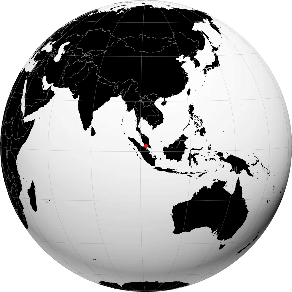 马六甲 在地球仪上